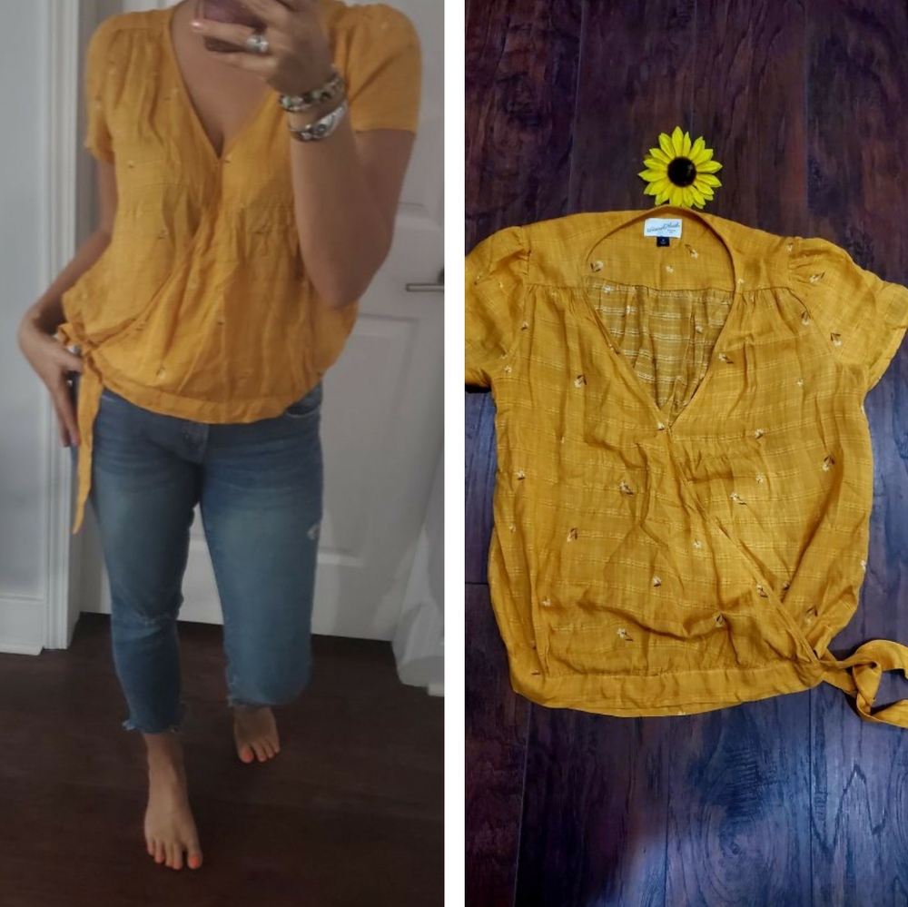 Universal Thread Boho Mustard Top - image 2